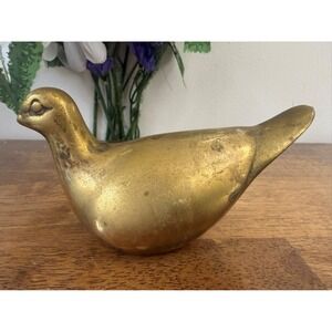 Vintage Brass Dove Bird Figurine Paperweight Sculpture MCM Brass Decor Gift‎